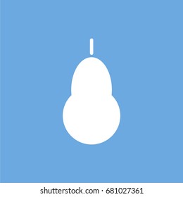 pear icon. vector sign symbol on blue background