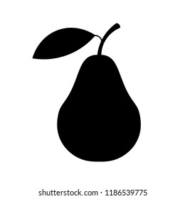 Pear icon vector. Pear silhouette sign isolated on white.