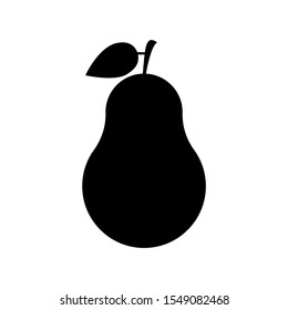 Pear icon vector. Pear silhouette sign isolated on white.