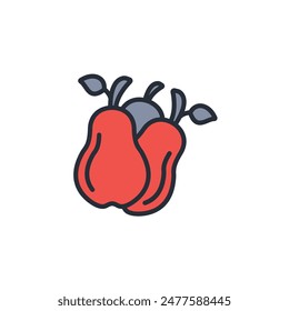 Icono de pera. Vector.Trazo editable.signo de estilo lineal para el uso Diseño web,logo.Ilustración de símbolo.