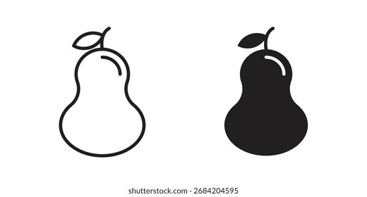 Pear icon for web designs. outline and clipart icons set
