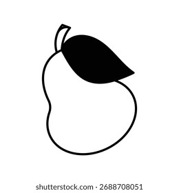 Pear icon with white background vector stock illustration