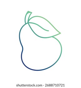 Ícone de pera com fundo branco vetor ilustração stock