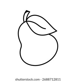 Ícone de pera com fundo branco vetor ilustração stock