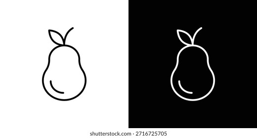 Ícones de pera vetor preto e branco, conjunto de ícones de linha.
