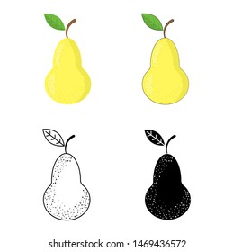 pear icons in flat style. vector illustration for design and web.