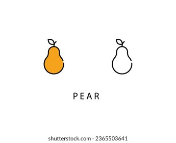 Pear Icons set, autumn icon stock illustration.