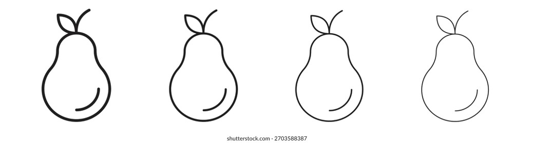 Elementos del Vector del símbolo de los iconos de la pera para el Web infográfico