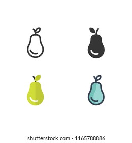 pear icons vector with different style