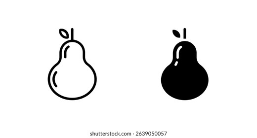 Pear icons, versatile for healthy eating, autumn harvest, organic produce, and natural food designs.