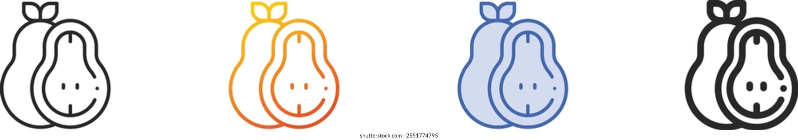 pear icon.Thin Linear, Gradient, Blue Stroke and bold Style Design Isolated On White Background