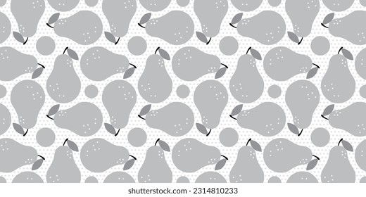 Pear illustration background. Seamless pattern.Vector. 