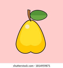 pear illustration, flat style, fresh fruit theme. vector ,Vector illustration