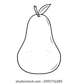 pear illustration hand drawn outline isolated vector