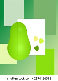 pear illustration on abstract paintings, painting