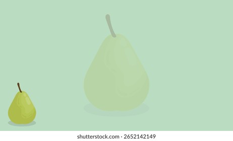 pear illustration on the green background vector design