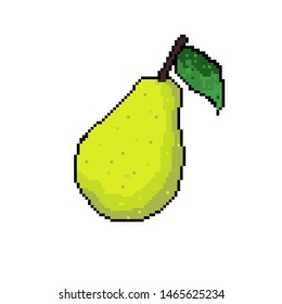 pear illustration pixel art style. fruit pixel art style.eps 10