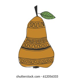 Pear illustration. Vector. Isolated.