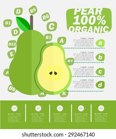 Pear Infographic , Fruit , vector illustration
