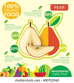 Pear. Infographic template. vector illustration.