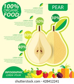 Pear. Infographic template. vector illustration.