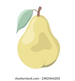 Pear, isolate on white, muted colors, flat style