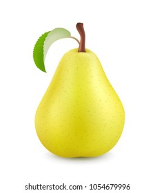 Pear isolated on white background. 3d realistic vector image
