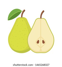 Pear isolated on white background. Vector illustration. Eps 10.