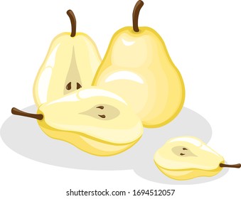 Yellow Pear Isolate On White Background Stock Vector (Royalty Free ...