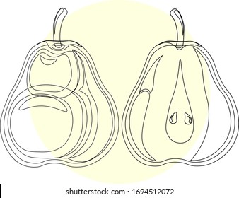 Pear isolated on white background. Vector illustration. 