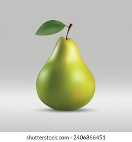 Pear isolated on white background. Photo realistic vector illustration