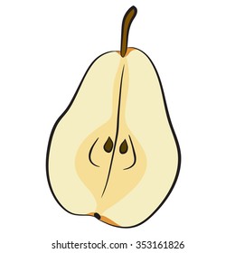 Pear isolated on white background. Vector illustration.