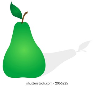A pear isolated over a white background with a drop shadow. Easily editable and scalable vector format.