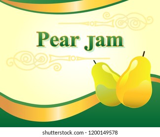 Pear jam label design template