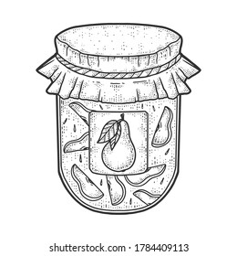 ilustración vectorial de dibujo de congestión de pera. Diseño de impresión de ropa de camiseta. Imitación de tablero de raquetas. Imagen dibujada a mano en blanco y negro.