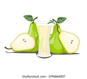 
pear juice illustration vector drawing