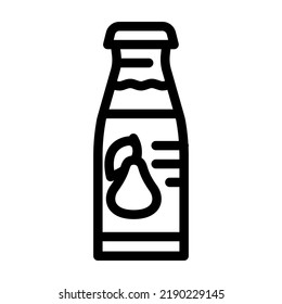 vector de icono de línea de jugo de pera. signo de jugo de pera. símbolo de contorno aislado ilustración negra