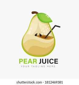 Pear juice logo design vector