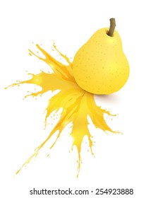 Pear and juice splash
