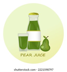 pear juice .vector food and drink illustration