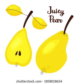 Pear juicy, great design for any purposes. Vector design element. Isolated object. Creative vector concept. Information sign.