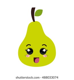 pear kawaii cartoon