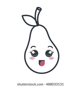 pear kawaii cartoon