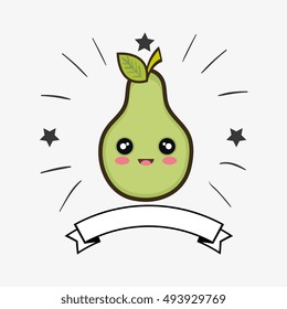 pear kawaii cartoon