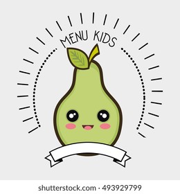 pear kawaii cartoon