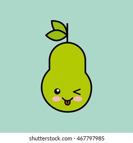 pear kawaii icon vector illustration eps10 graphic