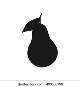 Pear with leaf sign black simple icon on  background