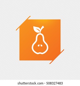 Pear with leaf sign icon. Fruit symbol.
