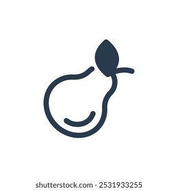 Pear with Leaf Vector Icon