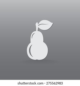 Pear with leaf vector icon